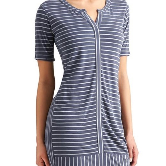 Athleta Navy and Blue Striped Dress - Picture 1 of 10